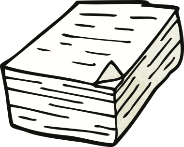 Bir insan tarafından çizilmiş karalama kağıdı yığını.