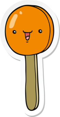 Bir insan tarafından çizilmiş bir lolipopun çıkartması.