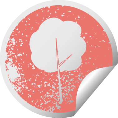 Bir insan tarafından çizilmiş sıkıntılı dairesel soyulan ilginç sembol ağacı.