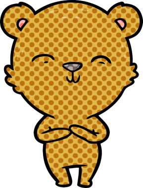 Bir insan tarafından çizilmiş bir çizgi film karakteri.