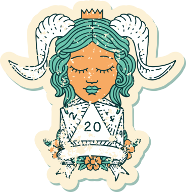 Retro Dövme Biçimi Bir insan tarafından çizilmiş doğal 20 D20 rulo ile sıralanır