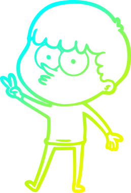 Soğuk gradyan çizgisi, bir insan tarafından çizilmiş tuhaf bir çocuğun çizimi.