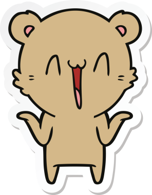 Bir insan tarafından çizilmiş mutlu ayı karikatürü.