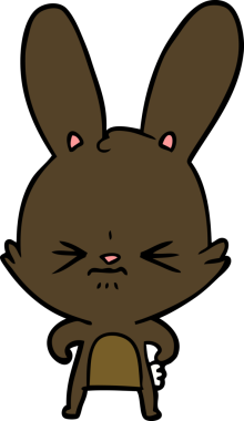 Bir insan tarafından çizilmiş şirin çizgi film tavşanı.