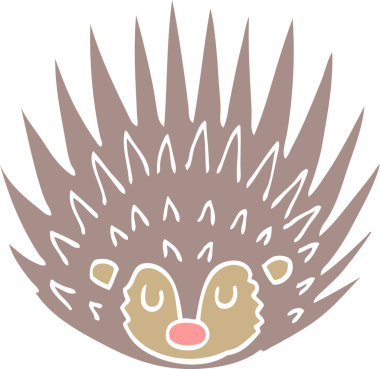 Bir insan tarafından çizilmiş çivili kirpi.