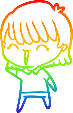 gökkuşağı gradyan çizimi bir insan tarafından çizilmiş bir karikatür kadın