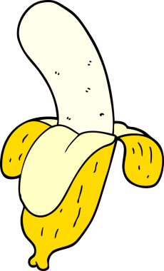 bir insan tarafından çizilmiş muz karikatürü