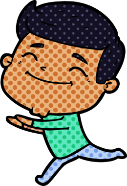 Bir insan tarafından çizilmiş mutlu çizgi film adamı.