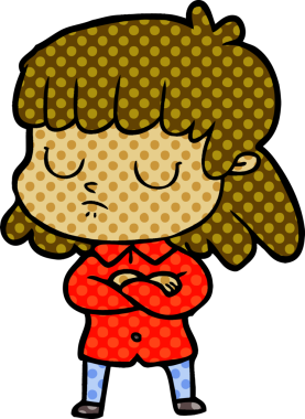 Çizgi film ilgisiz kadın, bir insan tarafından çekilen kollar.