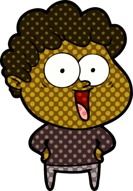 Bir insan tarafından çizilmiş mutlu bir adam.