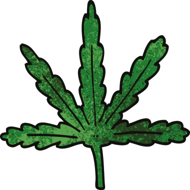 bir insan tarafından çizilmiş marihuana yaprağı karalaması