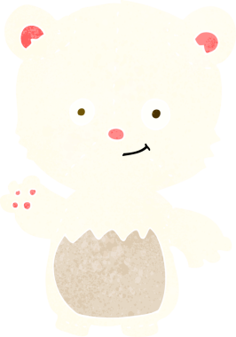 Karikatür kutup ayısı bir insan tarafından çizilmiş.