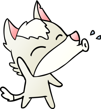 Bir insan tarafından çizilmiş uluyan kurt çizgi filmi.