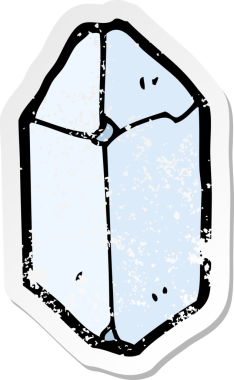 Bir insan tarafından çizilmiş karikatür kristalinin gerilimli yapıştırması.