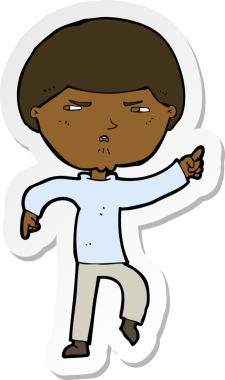 Bir insan tarafından çizilmiş bir karikatür çıkartması.