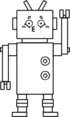 Bir insan tarafından çizilmiş robot çizimi