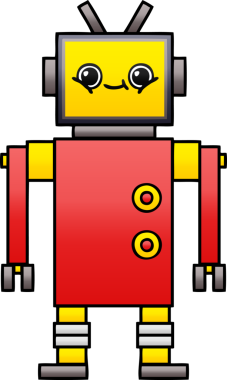 Bir insan tarafından çizilmiş bir robotun gölgelenmiş çizimi