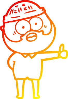 Karikatür sakallı bir adamın insan tarafından çizilmiş sıcak çizgi çizimi.