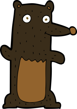 bir insan tarafından çizilmiş kara ayı çizgi filmi