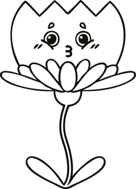 Bir insan tarafından çizilmiş bir çiçeğin çizgi çizimi