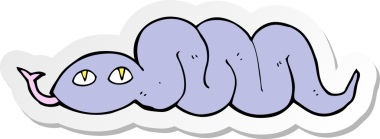 Bir insan tarafından çizilmiş çizgi film yılanının çıkartması.