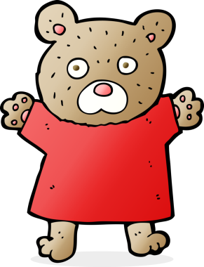 Bir insan tarafından çizilmiş sevimli oyuncak ayı.