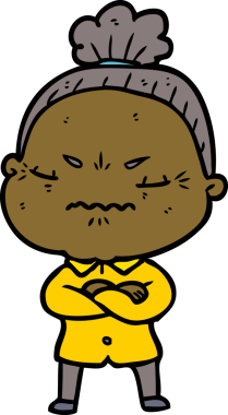 Çizgi film bir insan tarafından çizilmiş yaşlı bir kadın tarafından rahatsız edildi.