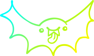 Bir insan tarafından çizilmiş vampir bir yarasanın soğuk çizgi çizimi.