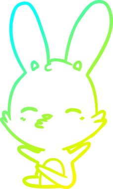 Bir insan tarafından çizilmiş garip bir tavşan çizgi filmi.