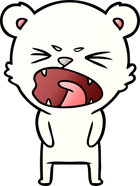 Bir insan tarafından çizilmiş kızgın kutup ayısı çizgi filmi.