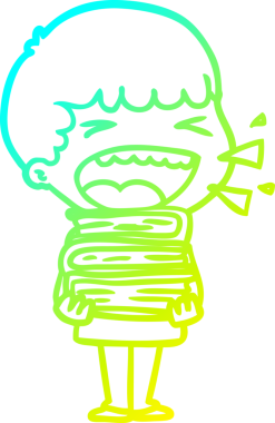 Bir insan tarafından çizilmiş gülen adamın soğuk çizgi çizimi.