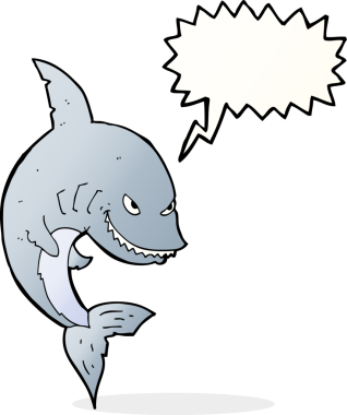 Bir insan tarafından çizilmiş komik bir köpek balığı.