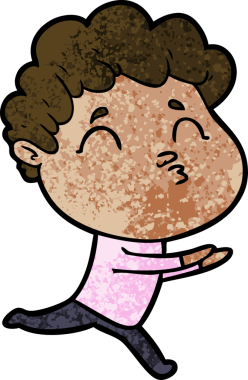 Çizgi film adamı somurtuyor Bir insan tarafından çizilmiş