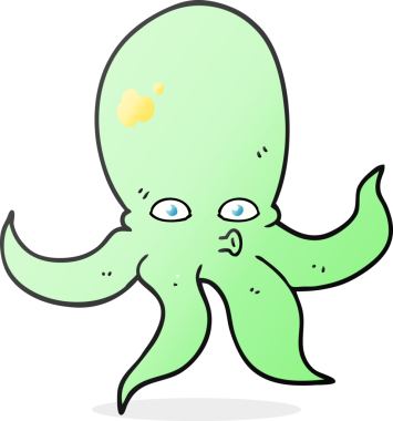 Bir insan tarafından çizilmiş serbest çizim ahtapot.