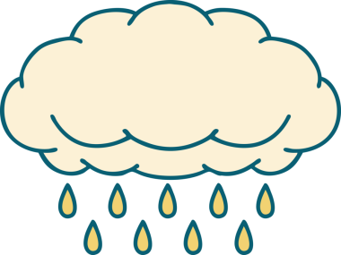 Bir insan tarafından çizilen yağmur bulutunun ikonik dövme şekli