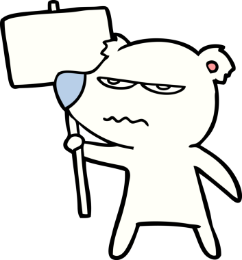 Bir insan tarafından çizilmiş kutup ayısı karikatürü