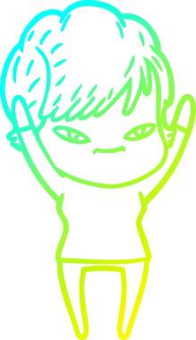 Bir insan tarafından çizilmiş mutlu bir karikatür çizimi.