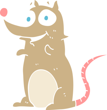 Bir insan tarafından çizilmiş bir farenin düz renk çizimi