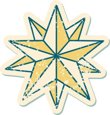 Bir insan tarafından çizilmiş bir yıldızın sembolik dövmeli görüntüsü