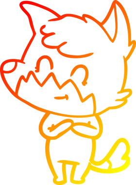 Bir insan tarafından çizilmiş, karikatür, arkadaş canlısı tilki çizimi.