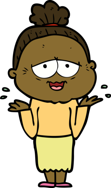 Bir insan tarafından çizilmiş mutlu yaşlı kadın çizgi filmi.