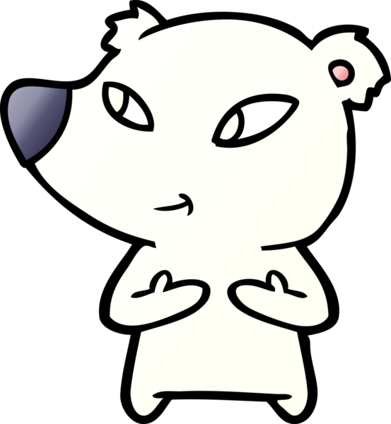 Bir insan tarafından çizilmiş kutup ayısı karikatürü