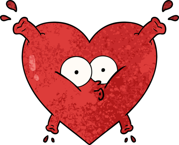 Bir insan tarafından çizilmiş karikatür kalp.