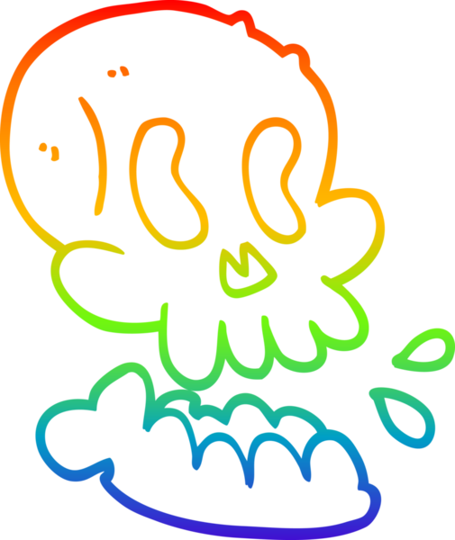 gökkuşağı gradyan çizgi çizimi bir insan tarafından çizilmiş bir kafatası