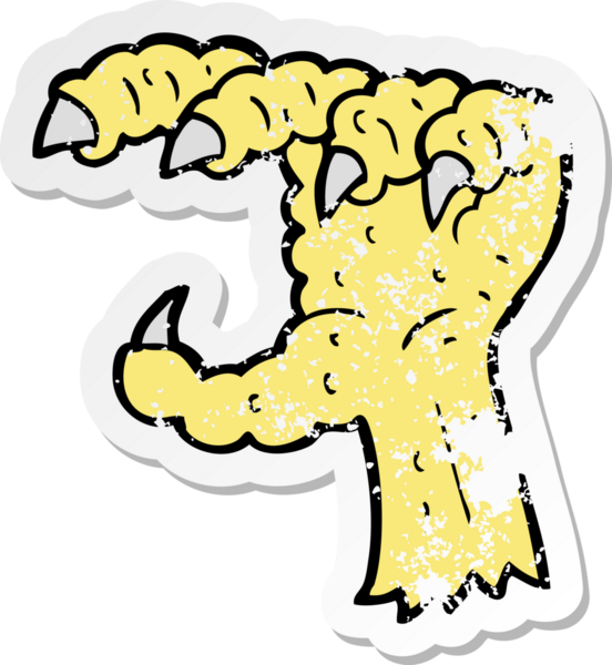 Bir insan tarafından çizilmiş bir kuş pençesinin gerilimli yapıştırması