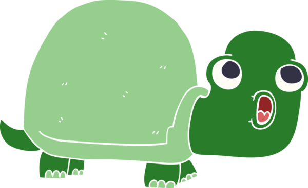 Bir insan tarafından çizilen karikatür şoklu kaplumbağa.