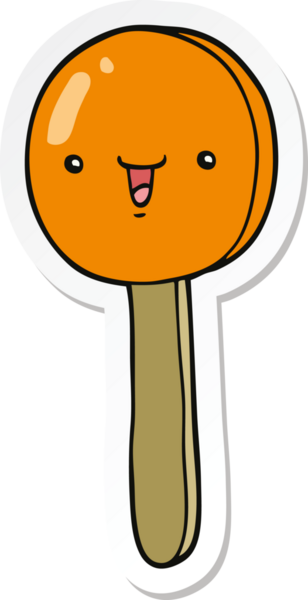 Bir insan tarafından çizilmiş bir lolipopun çıkartması.