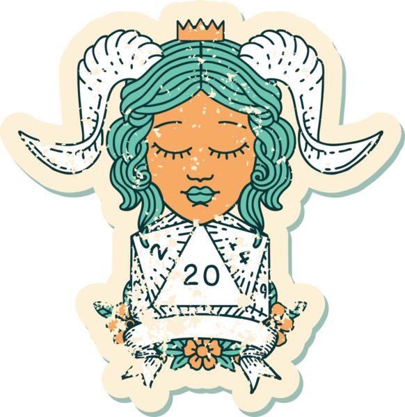 Retro Dövme Biçimi Bir insan tarafından çizilmiş doğal 20 D20 rulo ile sıralanır