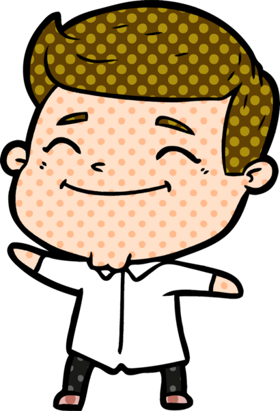 Bir insan tarafından çizilmiş mutlu çizgi film adamı.