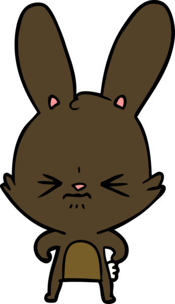 Bir insan tarafından çizilmiş şirin çizgi film tavşanı.